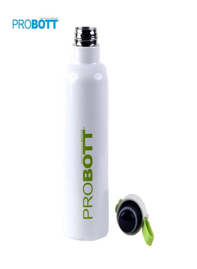 Probott Thermosteel Vacuum Insulated Double Walled Flask 750ml, Stainless Steel Water Bottle, White | Screw Cap | Hot and Cold | Leakproof | Water, Tea, Coffee, Gym, College, Office, Travel - Image 2